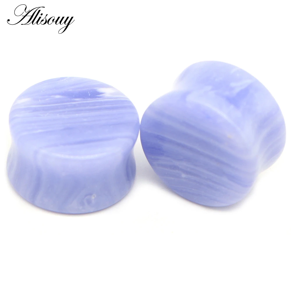 2pcs Stone Ear Plugs Gauges for Body Piercing
