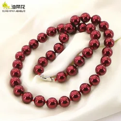 Fashion Elegant Big Red South Sea Pearl Necklace 6-12mm Sexy Woman Wedding Girl Christmas Gift Jewelry Beaded Design Wholesale