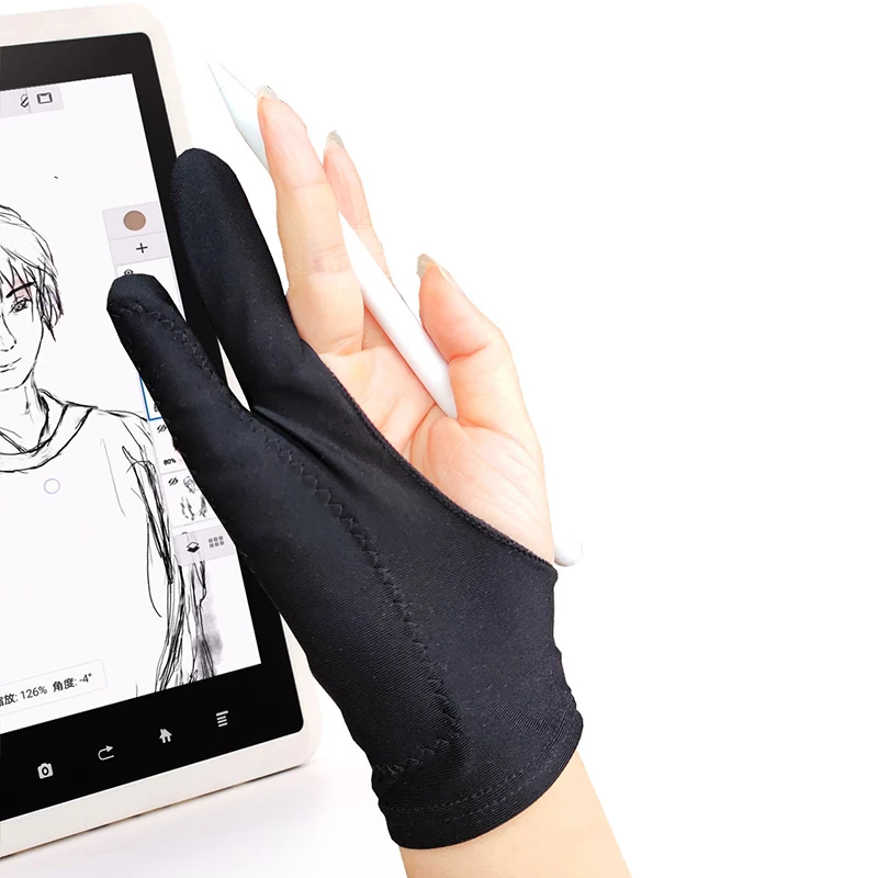 Upgrade three-layer anti-mistouched two-finger gloves for universal passive capacitive pens