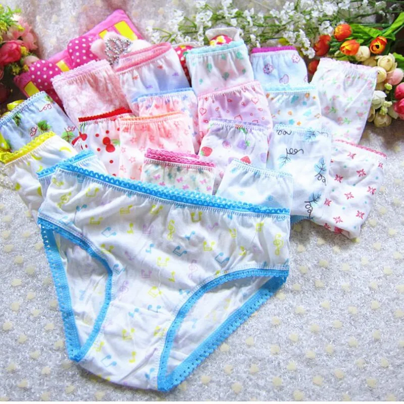 Kids Underwear Calcinha Infantil Children\'s Underwear Girl Cotton Briefs Cute Floral Designs Soft Healthy Briefs Kids Underwear