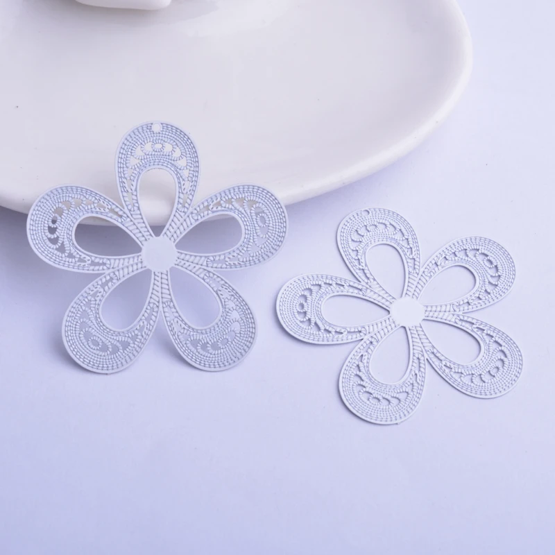 30 Stück AA2173 41mm Große Blumen-Anhänger DIY Ohrring-Anhänger Messing Hellgoldfarben Schmuckanhänger – Detail 5