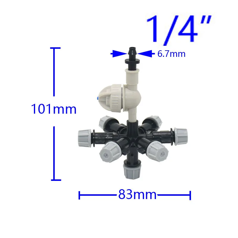 Hanging Cross Multi-misting Nozzle Mist Sprinkler Anti Drip Misting Nozzle With Barbed Threaded Connector 1set