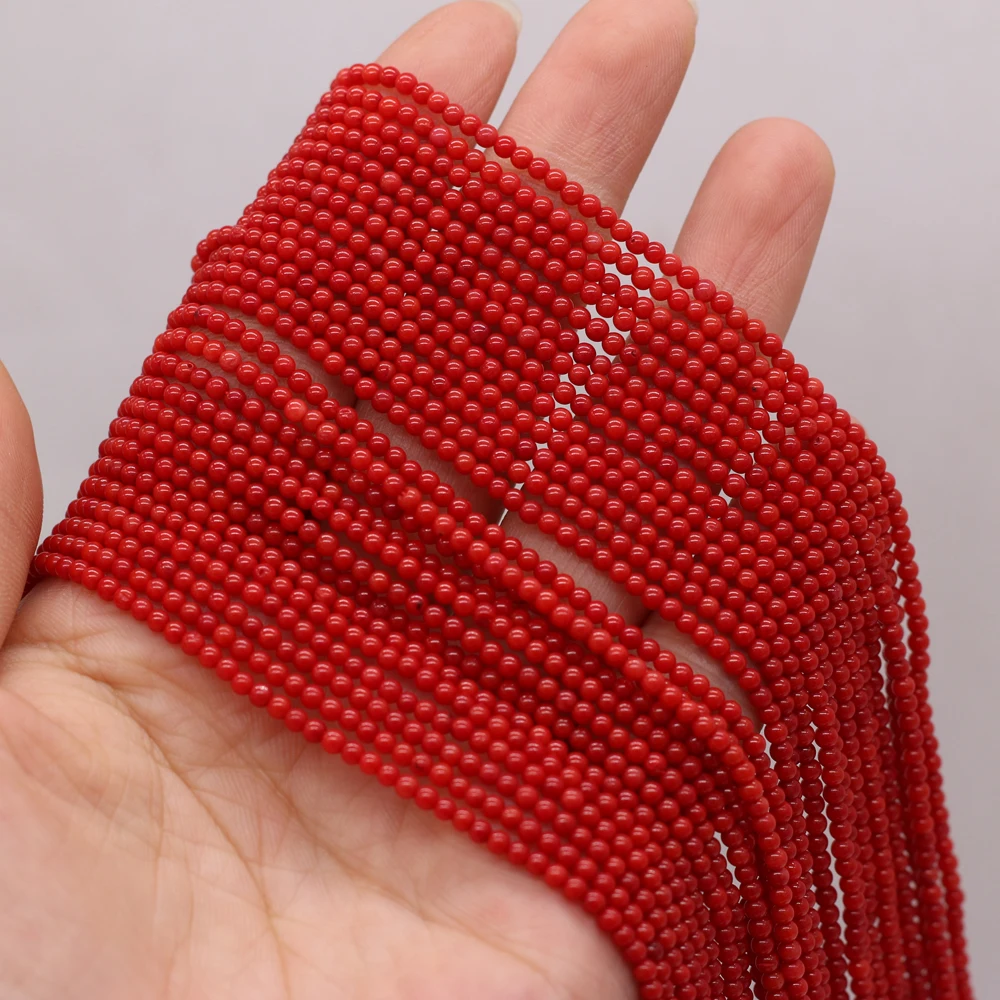 رائجة البيع AAA المرجان الأوجه الخرز بريليانت الأحمر الجولة لصنع المجوهرات قلادة سوار ذاتي الصنع اكسسوارات هدايا 2 مللي متر بالجملة #6