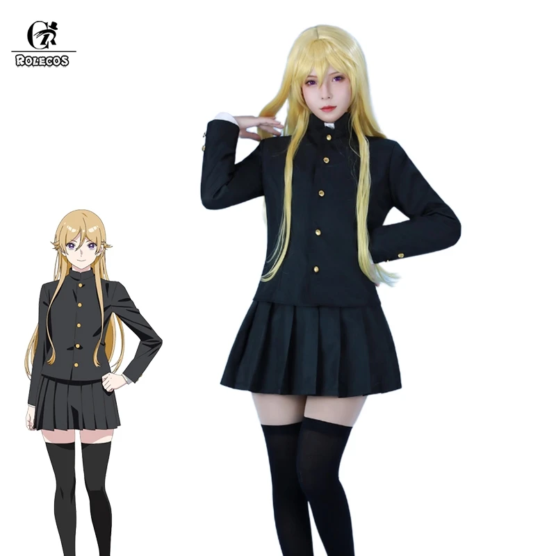 

ROLECOS Blue Period Ryuji Ayukawa Cosplay Costume Black School Uniform Yukachan Costume Women Halloween Outfit Full Set