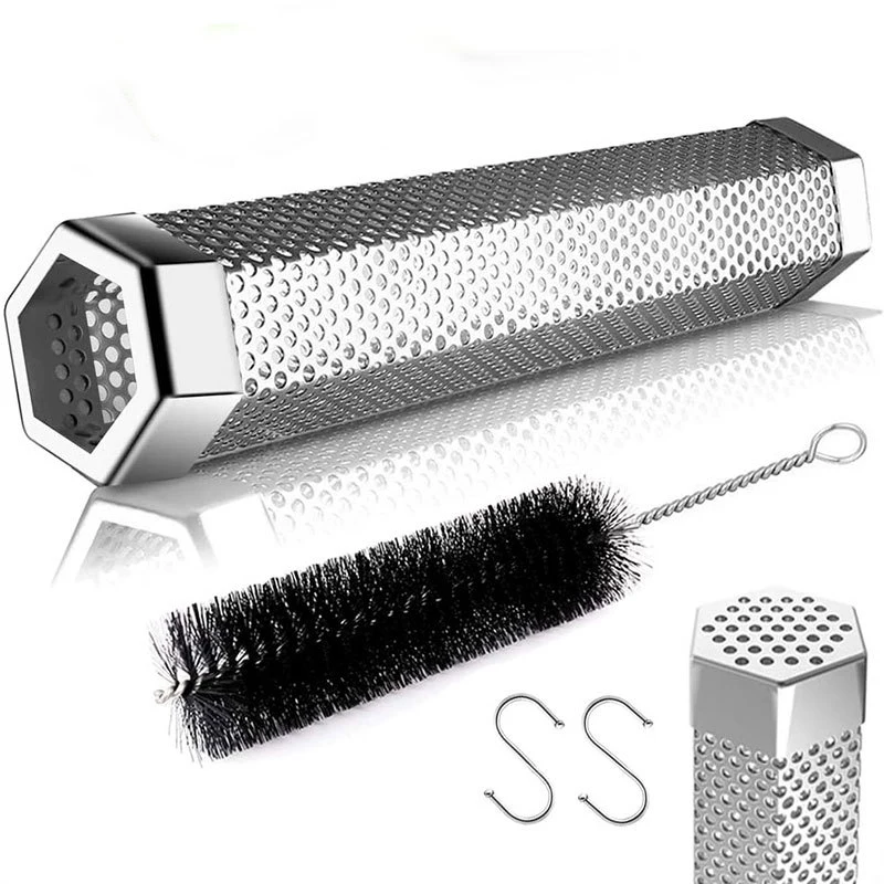 BBQ Raucher Rohr Edelstahl Grill Rauchen Mesh Rohr BBQ Zubehör Pellet Raucher Filter Werkzeug Küche Utensilien