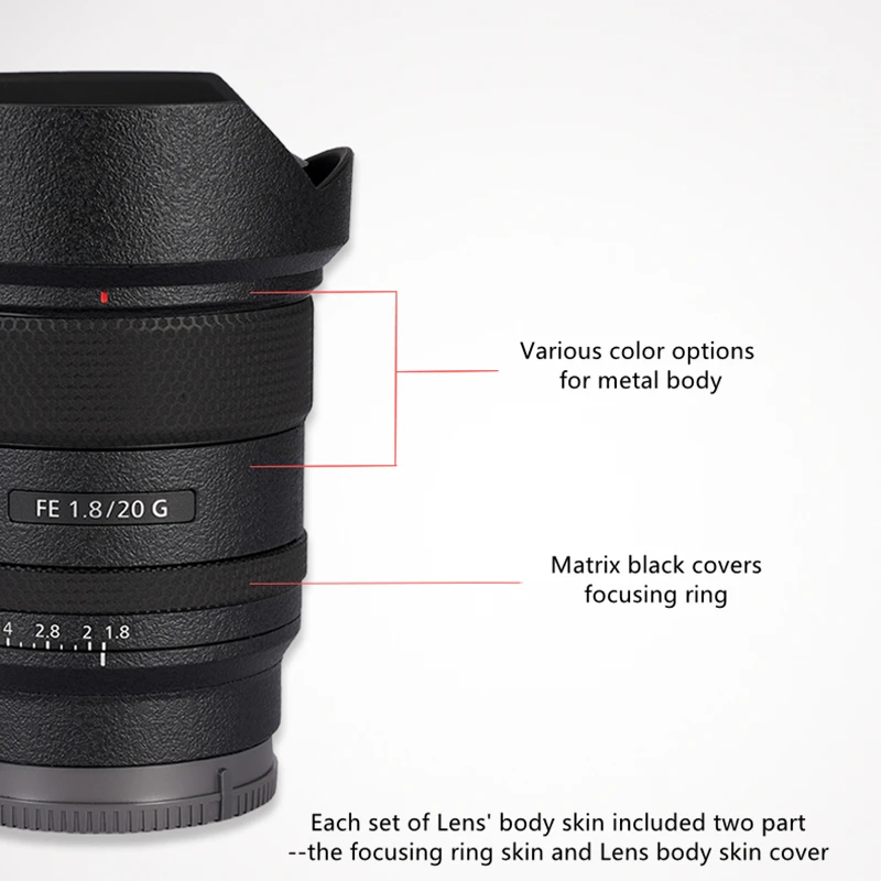 SEL20F18G Chống Trầy Xước Áo FE20-1.8G 201.8G Ống Kính Cao Cấp Decal Dán Da Cho Sony FE20mm F1.8G Bảo Vệ Ống Kính Bọc Da miếng Dán Kính Cường Lực