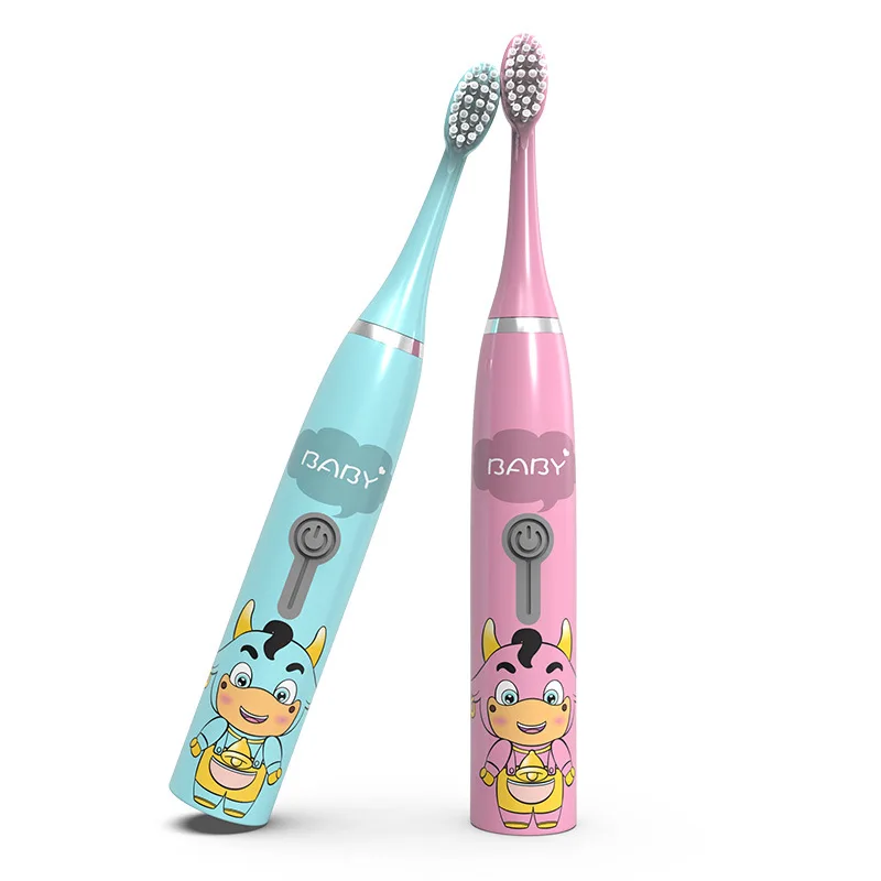 

Free shipping 5 brush head cartoon electric toothbrush children non-rechargeable waterproof soft fur sonic electric toothbrush