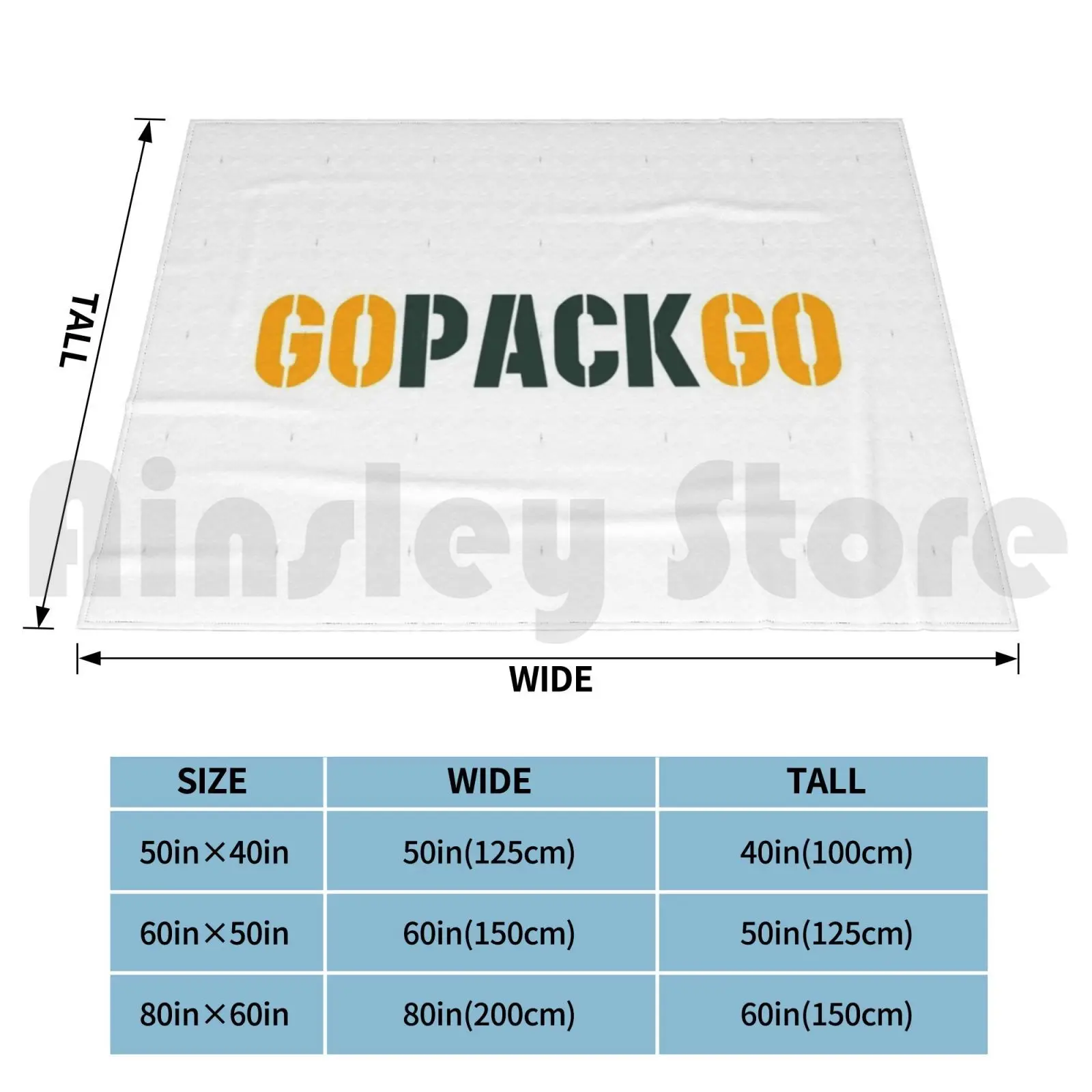 Go Pack Go Blanket Super Soft Warm Light Thin Golang Pack Packers Green Bay Football Lambeau Field