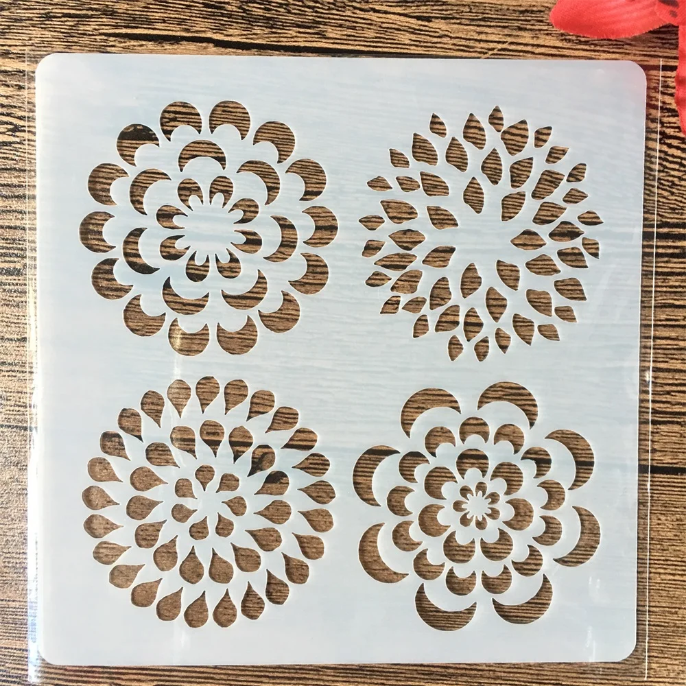 9Pcs/Set 13cm Leaves Tree  DIY Layering Stencils Painting Scrapbook Coloring Embossing Album Decorative Template