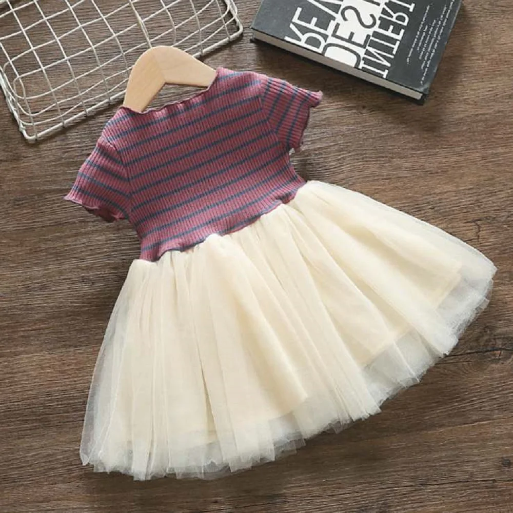 

Летнее платье принцессы для девочек, детское трикотажное платье-топ на бретельках Вечерние нее платье, детская одежда на день рождения и свадьбу