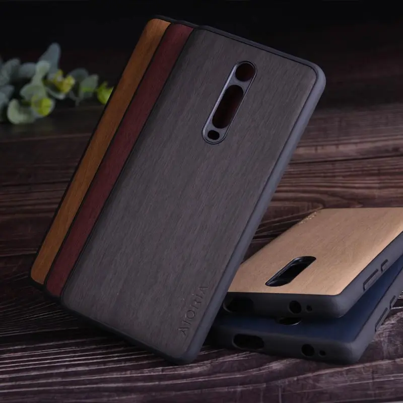 Wood Like case for Xiaomi Redmi K20 Pro mi 9T mi9T pro soft TPU silicone&Hard PC&wood PU leather skin covers coque fundas