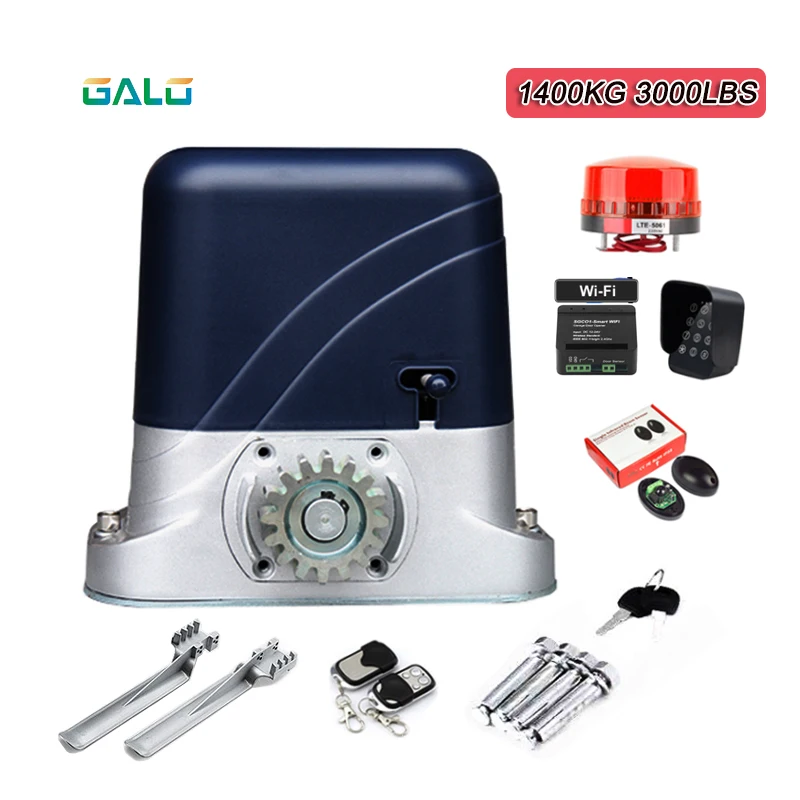 300-1400KGS 24V 220VAC Sliding Gate Operator opener of ACDC Motor as Door Closer Engine with Safety sensor wifi controller kit