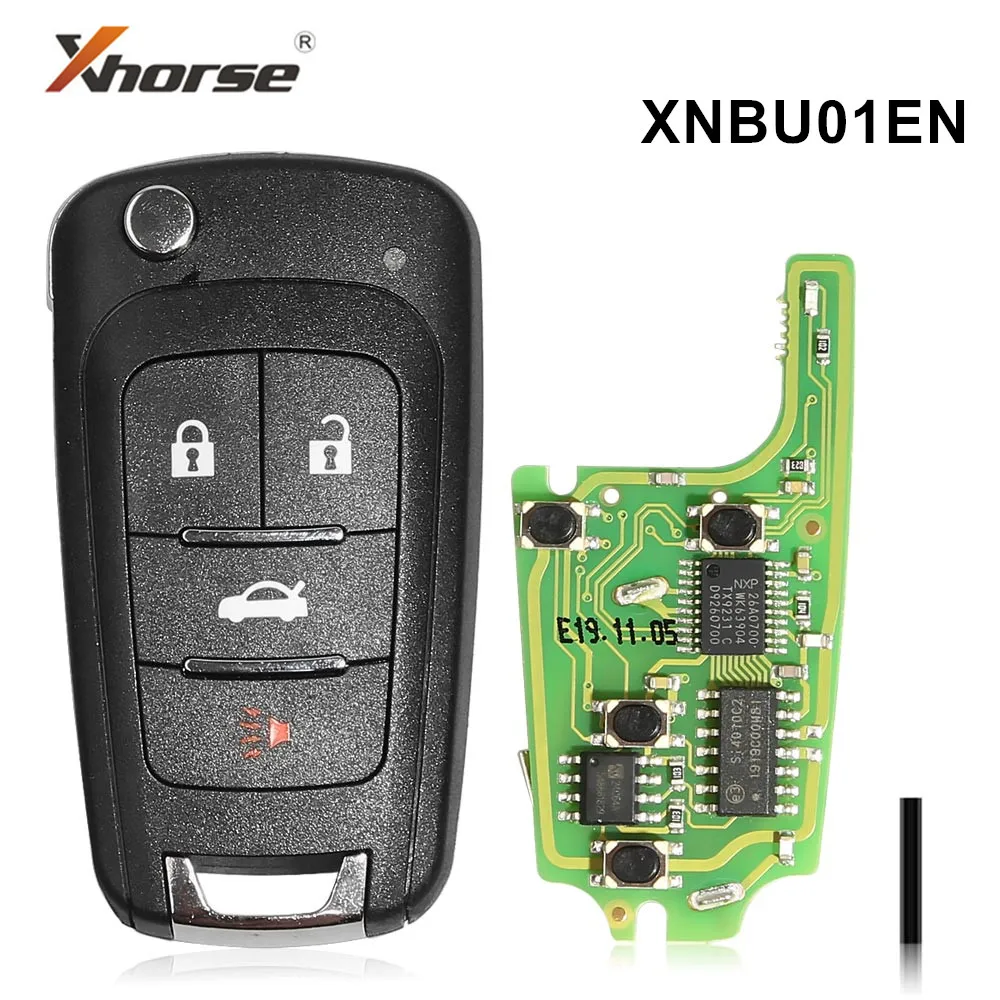 

1pcs Xhorse 4 Buttons XNBU01EN VVDI Wireless Remote Key Flip English Version for Buick for VVDI Mini Key Tool Max