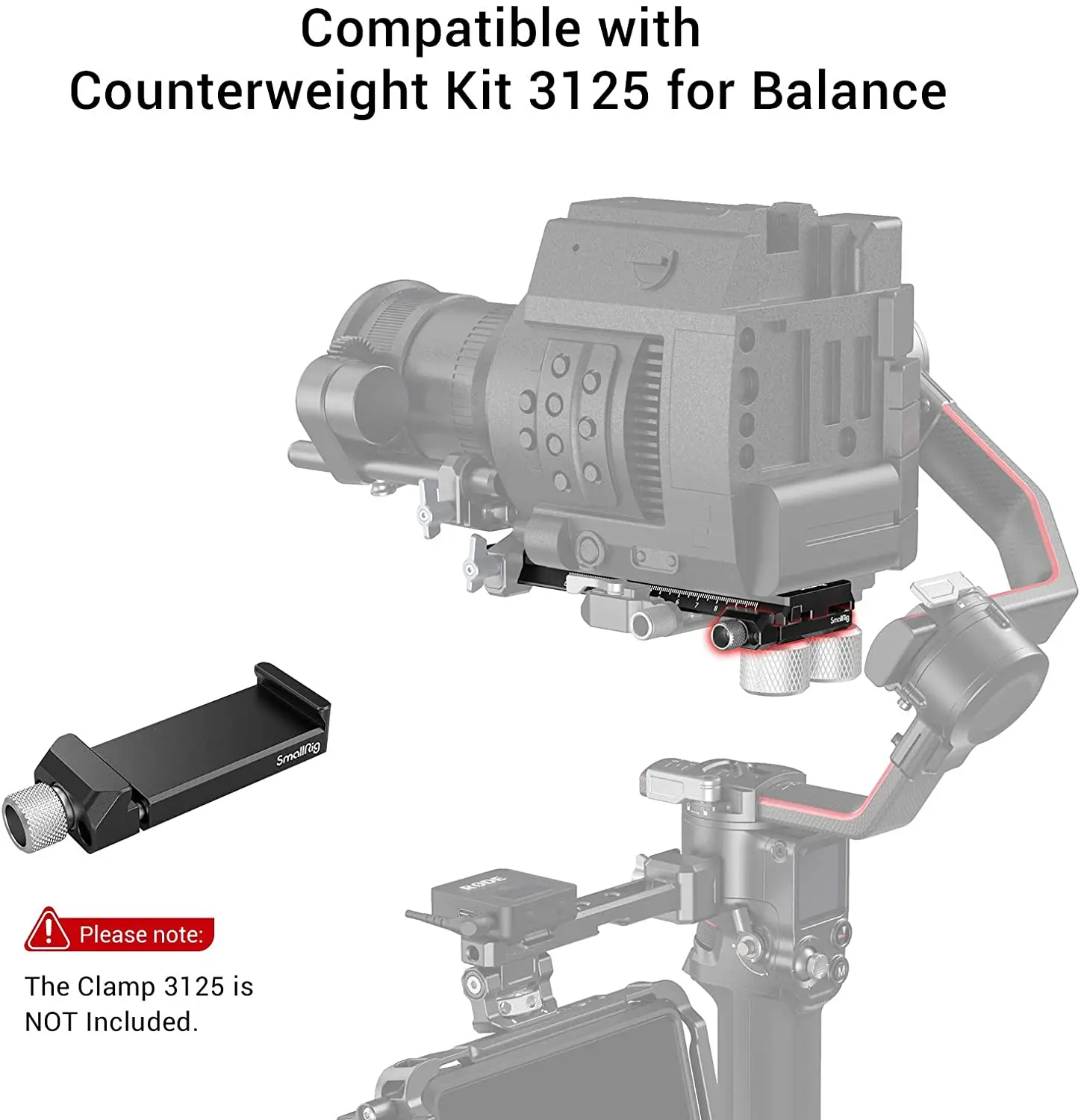 SmallRig Extended Quick Release Plate for DJI RS 2 /RS 3/RS 3 Pro& Ronin-S Clamp Quick Instal System 3031B