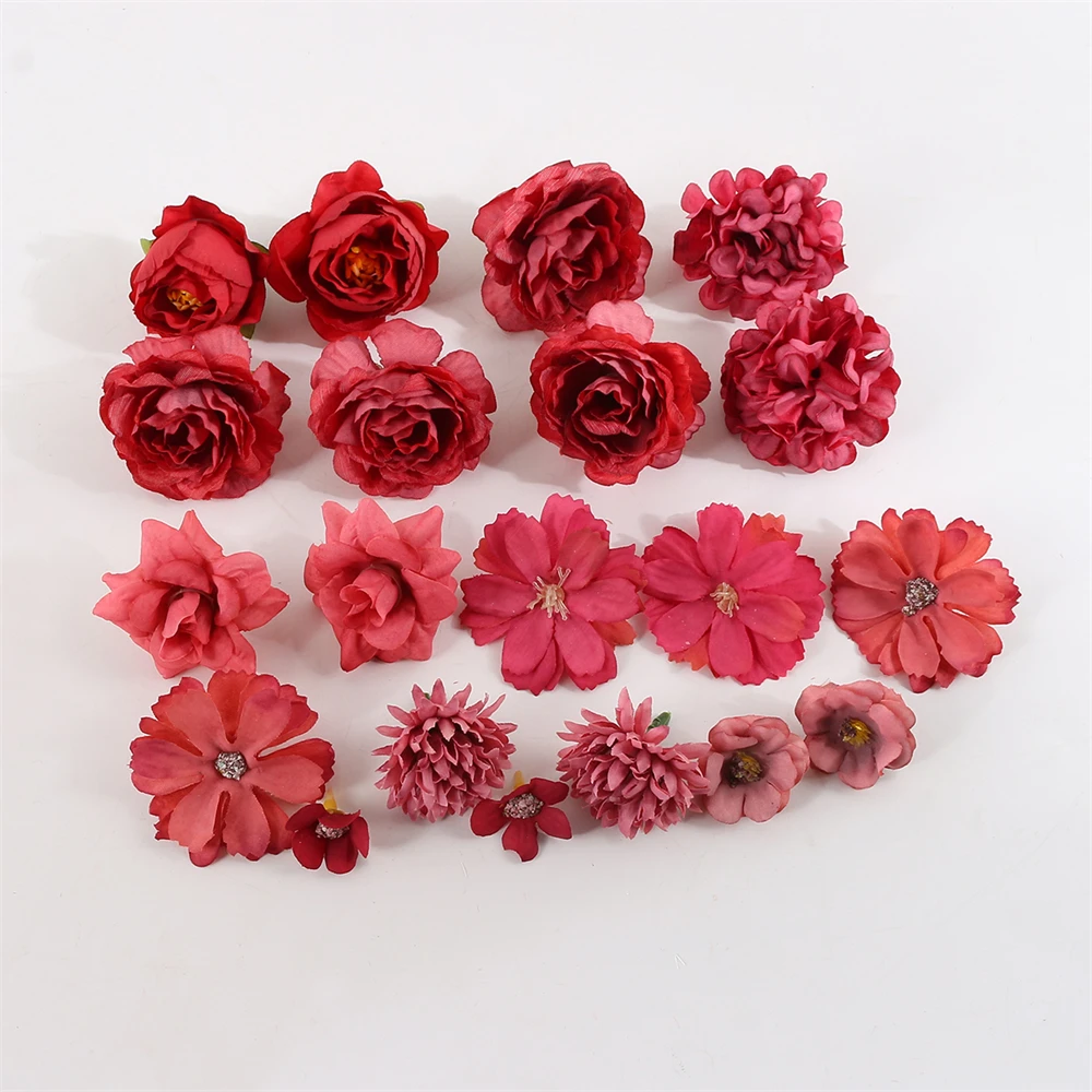 1 Beutel künstlicher Blumenkopf für Heimdekoration, Hochzeitsblumen, Wanddekoration, DIY-Haarschmuck, Corsage, handgefertigtes Bastelmaterial – Detail 9