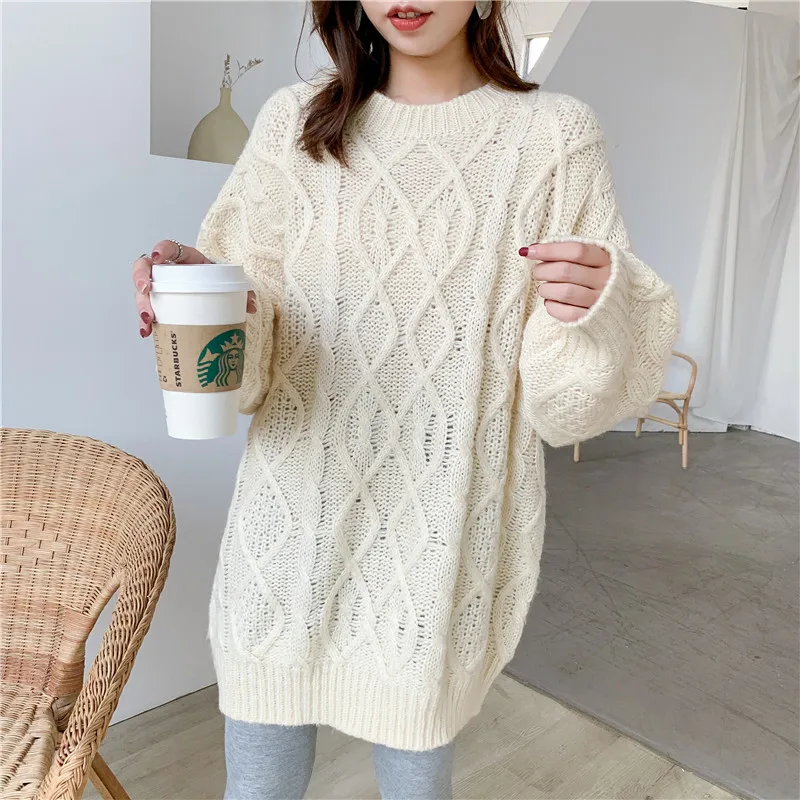 

[ZAYAU]Various Colors of Warm Tops Loose Lazy Wind Pullover Diamond Sweater Foreign Style Mohair Women 2021