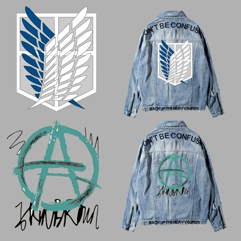 Attack On Titan Patches Iron On Transfers for Kids T-shirt Heat Transfer Vinyl Thermal Stickers For Jacket Decor Stickers