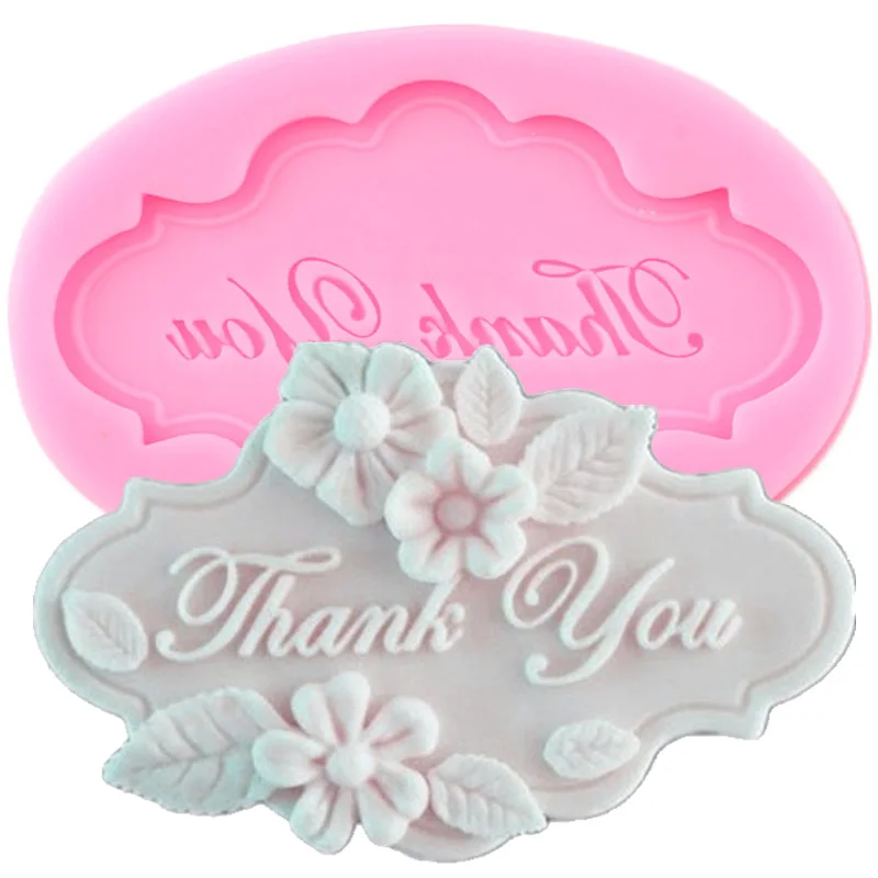 Thank You Letter Silicone Mold DIY Fondant Cake Decorating Tools Cupcake Topper Candy Resin Clay Moulds Chocolate Gumpaste Mould