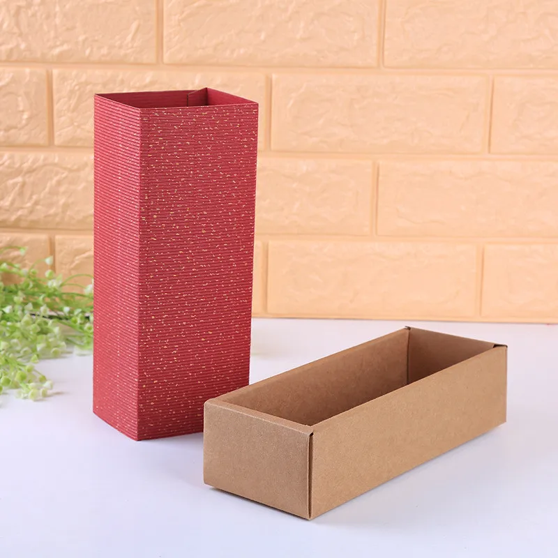 10Pcs Red Pastry Cookie Box Chocolate Dessert Food Ass Hide Glue Gift Paper Packing Storage Container for Party Xmas New Year