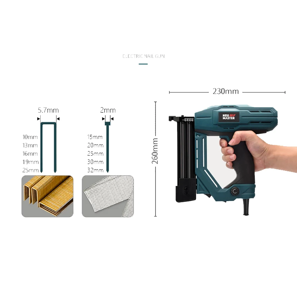 220Vไม้ไฟฟ้าNailer Stapler F30 425K Dual-Purposeในครัวเรือนเล็บปืนเฟอร์นิเจอร์Staple Gunช่างไม้Powerเครื่องมือ