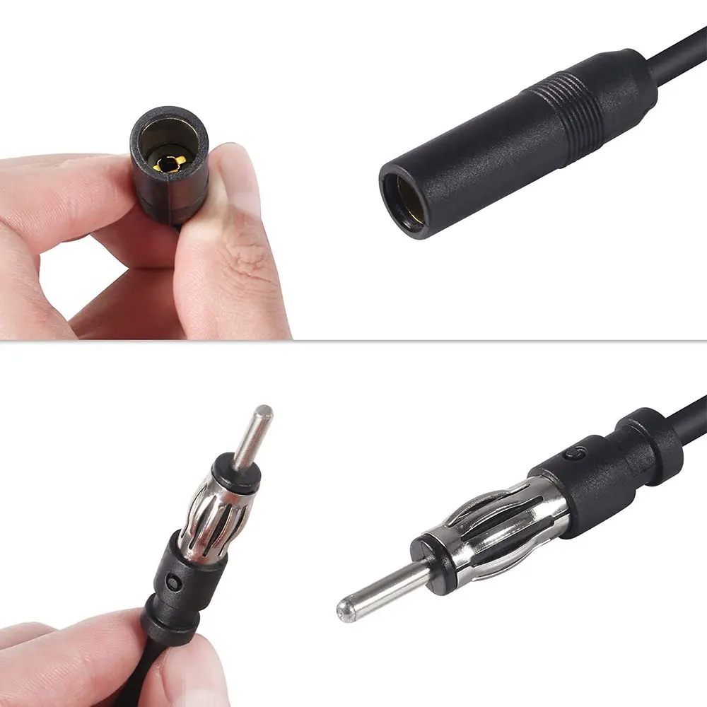 Car Radio Antenna Extension Cable 0.5m / 3m Car FM AM Radio Car Antenna Extension Cable Cord DIN Plug Connector Coaxial Cable