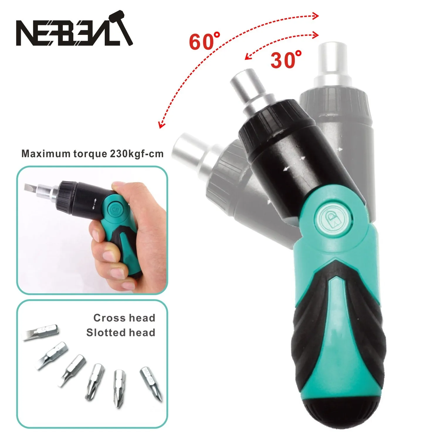 Ratchet Screwdriver 60 Degree Foldable Screwdriver Set 1/4 Hex Interface Lock Disassemble Screwdriver Maintenance Tools