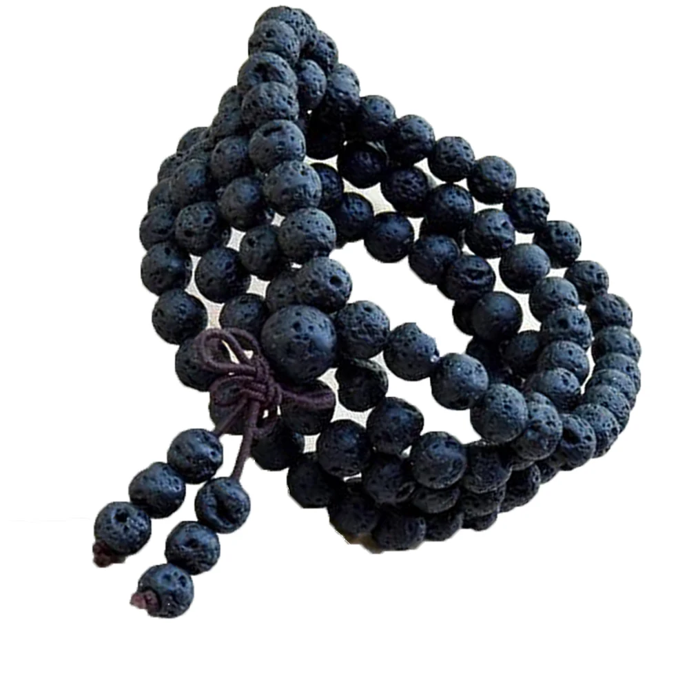 Lava Rock 108 Mala Bracelet For Man Yoga Meditation Bead  Bracelets Teen Boy Gift STRENGTH And COURAGE image 5