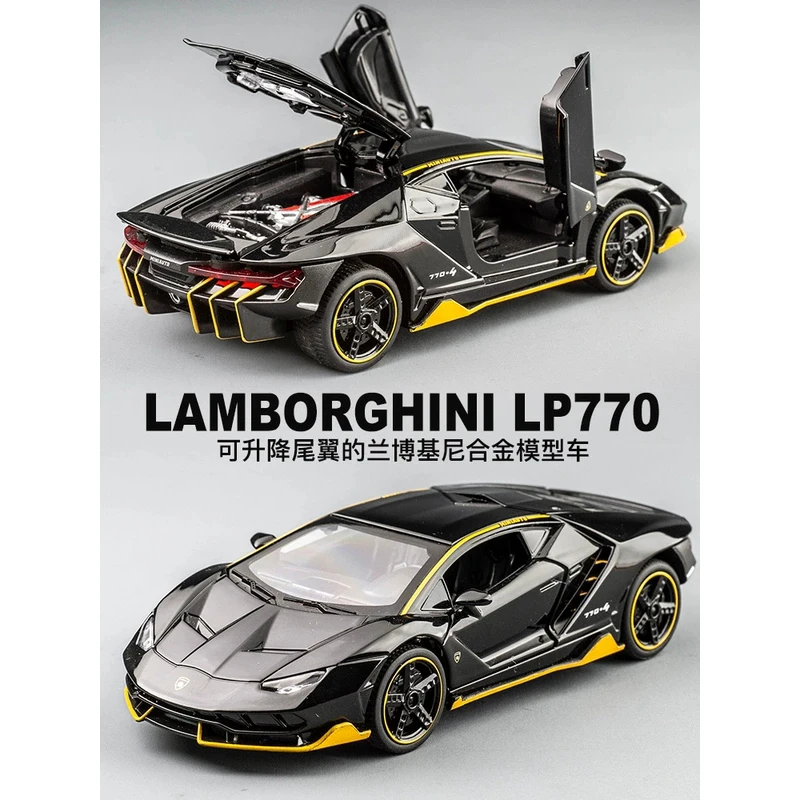 LP770 1:32 Lamborghinis Aventado SVJ63 Alloy Car Model Diecast Sound Super Racing Lifting Tail Hot Car Wheel For Children Gift