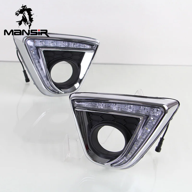 

12V LED DRL Daylights For Mazda CX-5 CX 5 CX5 2012 2013 2014 Yellow Turn Signal Car Headlight Daytime Running Light Fog Lamp