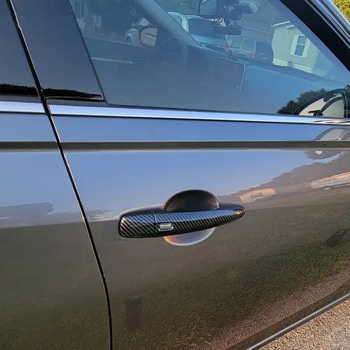 Imagen 2 del producto Para Nissan Sentra Bluebird Sylphy 2020 2021 2022 cubierta de manija de puerta de coche cromada de fibra de carbono pegatinas accesorios de estilo