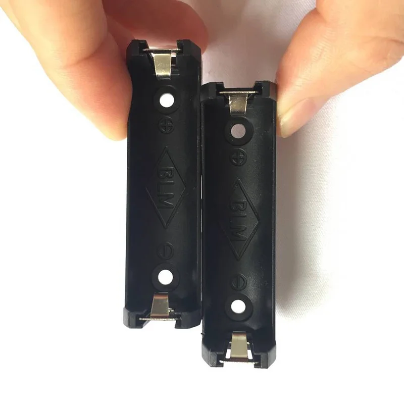 1Pcs/lot Plastic 1*AA 14500 Battery Holder Spring Clip Black Battery Box With Pin For Soldering Connecting