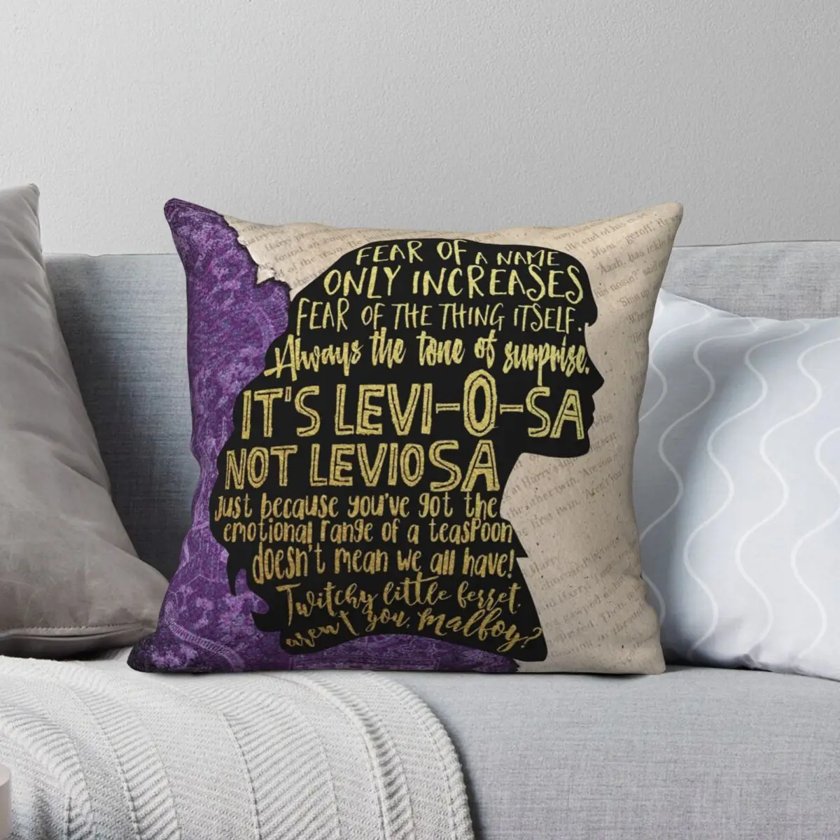 Hermione Character Square Pillowcase Polyester Linen Velvet Pattern Zip Decor Throw Pillow Case Sofa Cushion Cover 45x45