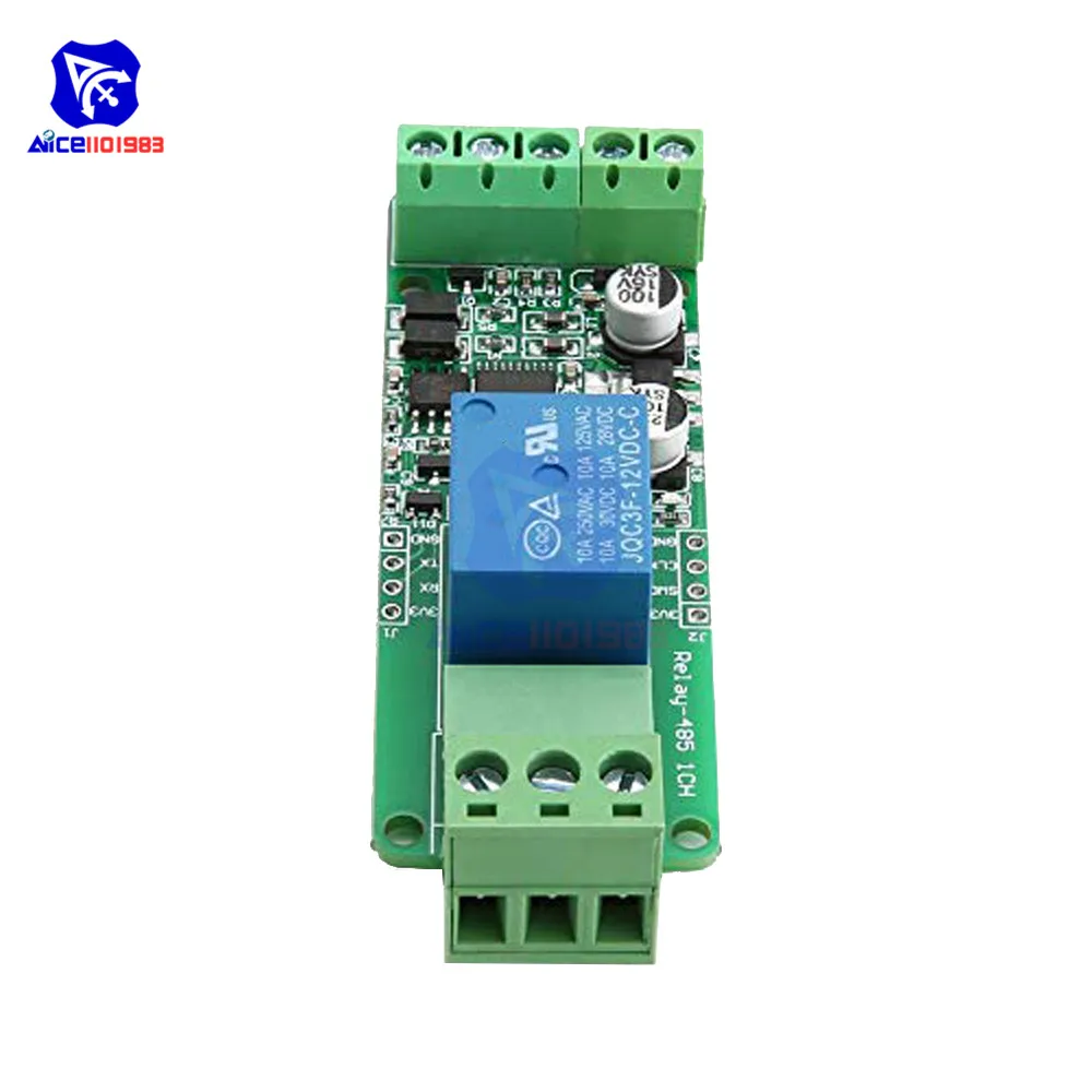 Diymore Modbus RTU 1 قناة 12 فولت التتابع الناتج لوحة تركيبية التبديل المدخلات RS485 / TTL وحدة اتصالات #5