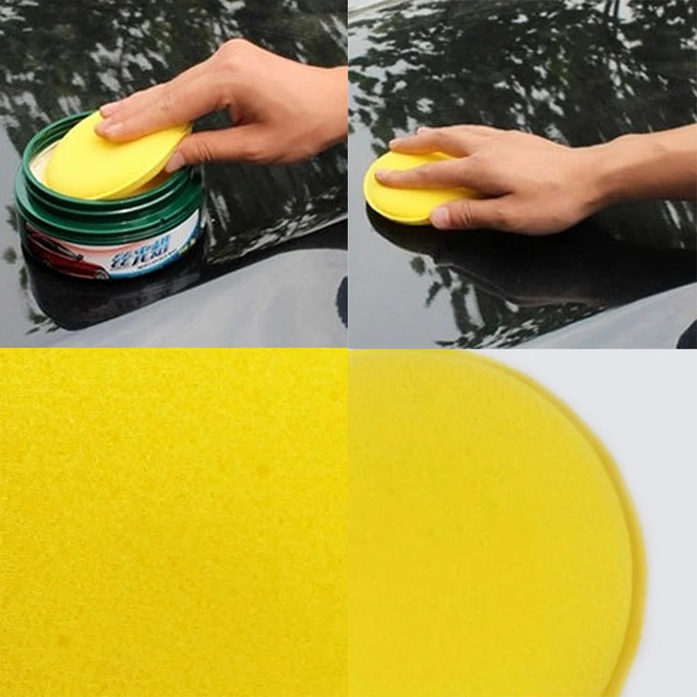 

12pcs Waxing Polish Tyre Dressing Wax Foam Sponge Yellow Soft Applicator Pads Car Vehicle Glass Clean