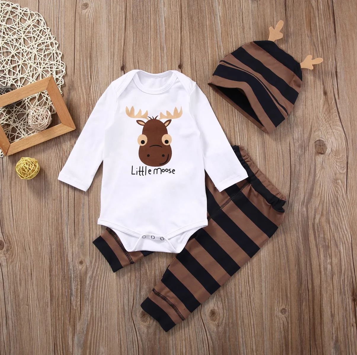 Conjunto de ropa para bebé recién nacido de 0 a 18 meses, Tops, pelele + Pantalones largos, sombrero, niña, niño, trajes, 3 piezas