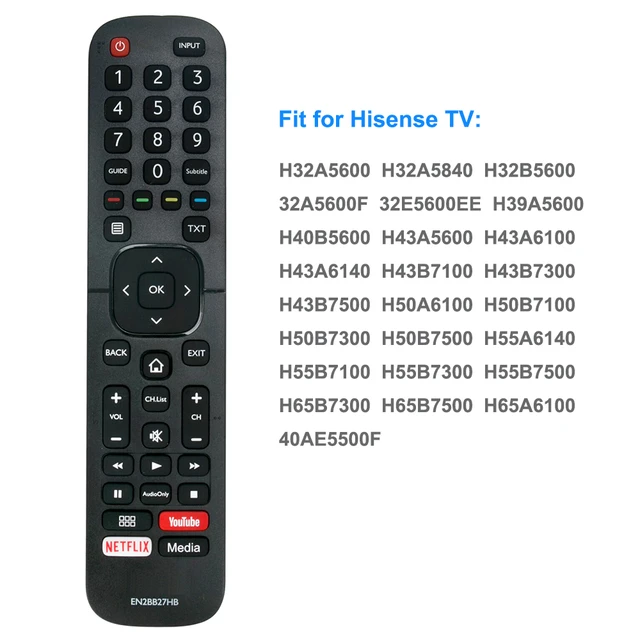 Original EN2BB27HB Fit For Hisense TV Remote Control H32A5600 H32A5840  H43A6100 H43A6140 H43B7100 H50B7300 H55B7500 EN2BB27H - AliExpress