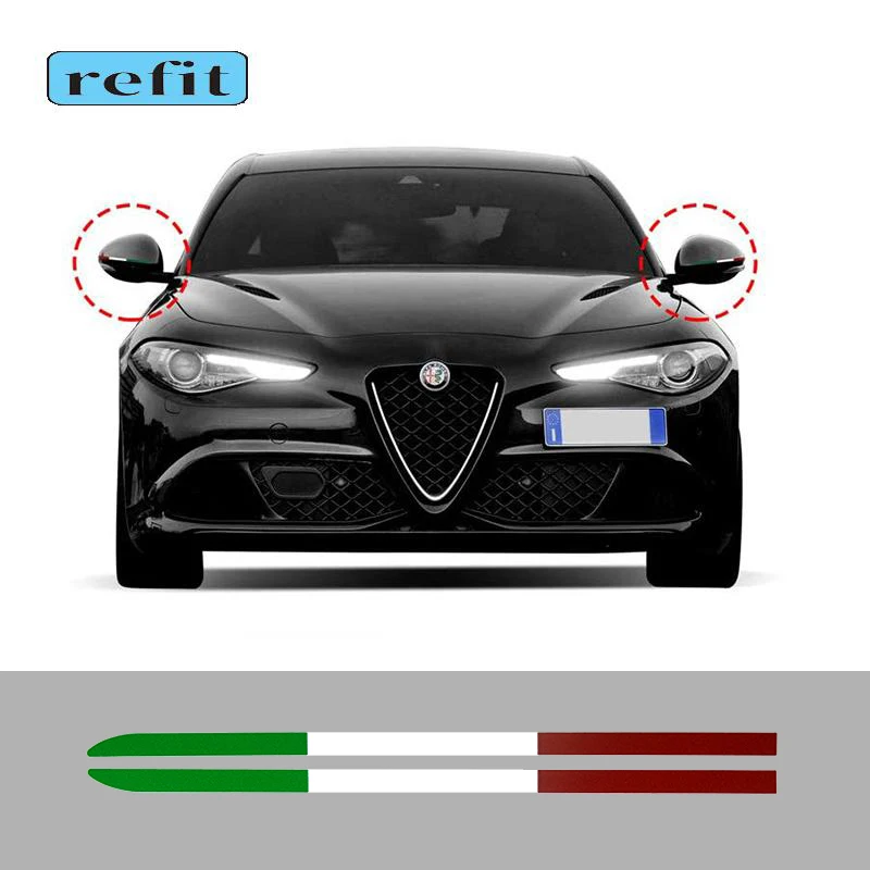 Decoración de espejo retrovisor de coche, pegatina de guirnalda para Alfa Romeo Giulia Stelvio 147 159 giulietta, accesorios de modificación