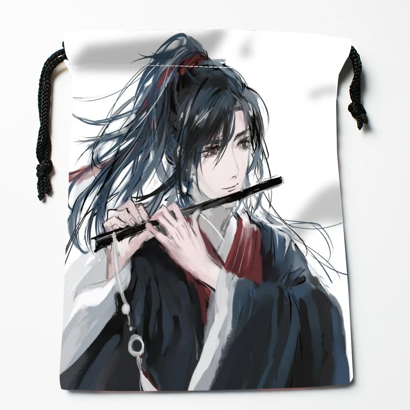 Best Sell Mo Dao Zu Shi Anime Drawstring Bags Print 18X22CM Soft Satin Fabric Resuable Storage Storage Clothes Bag Shoes Bags