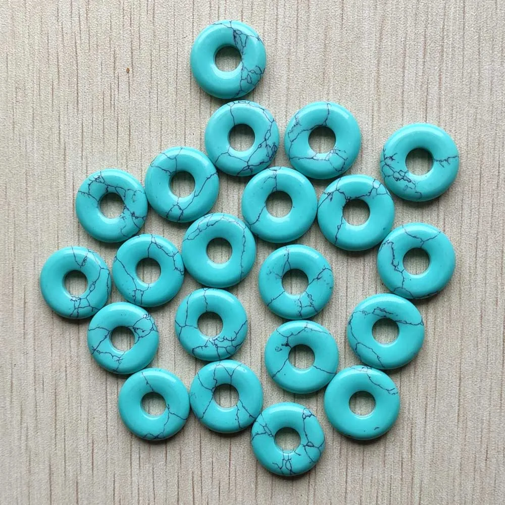 

Fashion good quality Synthetic stone circle donut pendants 18mm for jewelry making 20pcs/lot wholesale free shipping