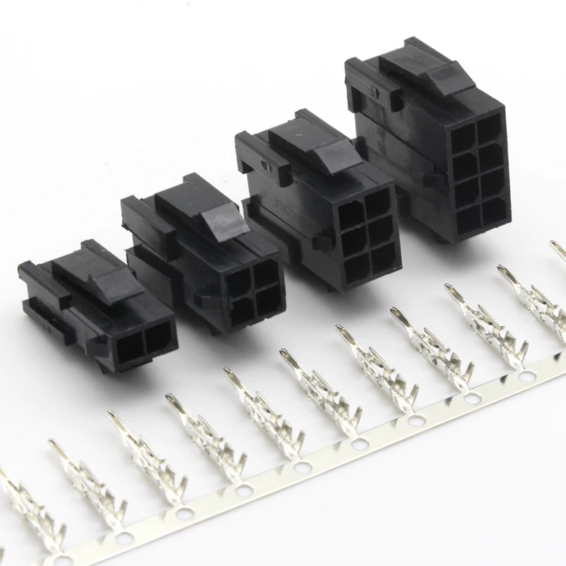 10set Micro-Fit 3.0 3.0mm Pitch Connector Double row Female Housing+Male Terminal 2P 4P 6P 8P - 24Pin Mini 5559/43020 Female She