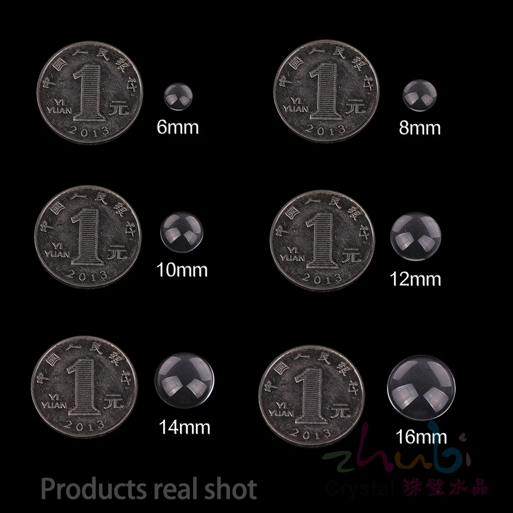 6/8/10/12/14/16/18/20/25/30/35/40/50mm Transparent Domed Flatback Half Round Clear Crystal Glass Cabochon For DIY Jewelry Making