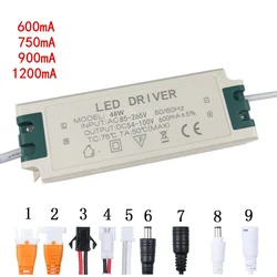 28W 30W 36W 40W 42W 45W 48W 50W oświetlenie panelowe LED adapter AC85-265V zasilania 600mA 750mA 1500ma transformator oświetleniowy