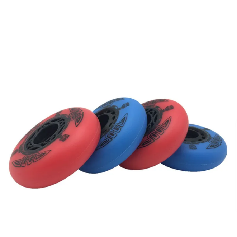 4pcs 90A Slide King Inline Skates Wheel with Red Blue 72 76 80 Roller Rodas 90 Duro 80mm Skating 52 Firestone Flint Spark ILQ-9