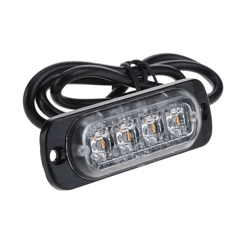 Car LED Strobe Warning Light Strobe Grill Flashing Breakdown Emergency Light Truck Beacon Lamp Amber Traffic Light 12W