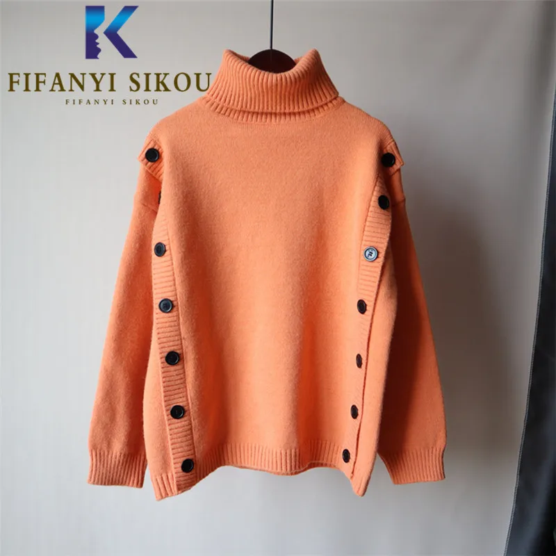

Knitted Sweater Women Autumn Winter Thick Warm Turtleneck Long Sleeve Fashion Pullover Female Loose Tops Casual Sweaters Jumpers