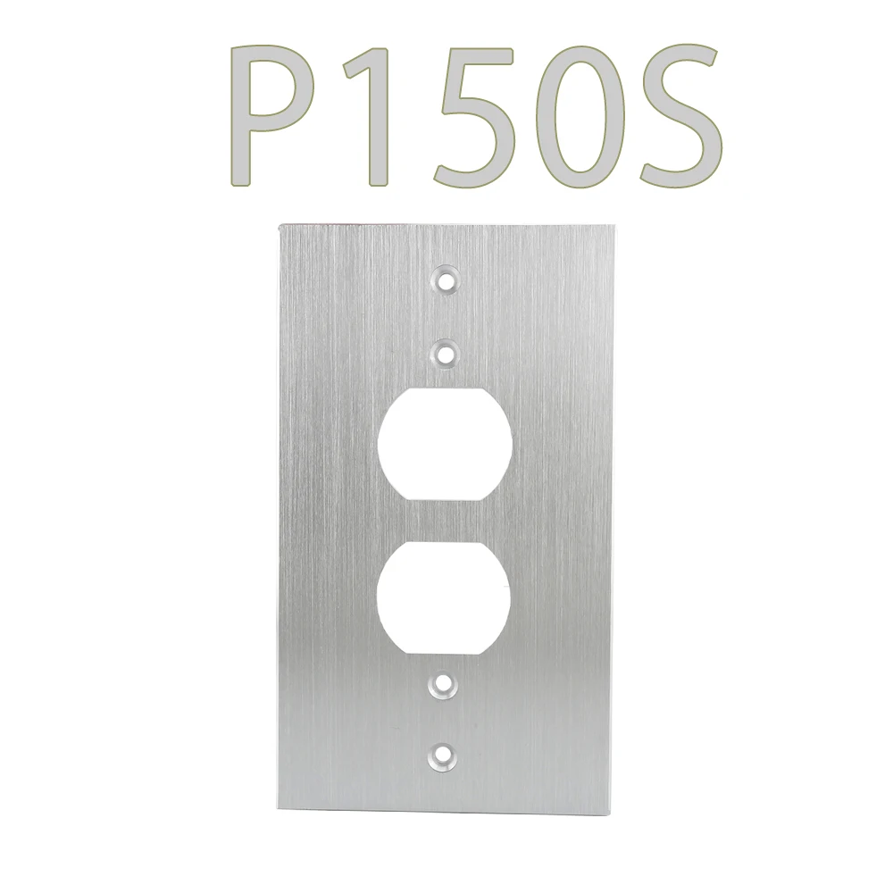 One AC Power Duple Receptacles Wall Outlet Cover Aluminum Panel Plate P150S/G/B