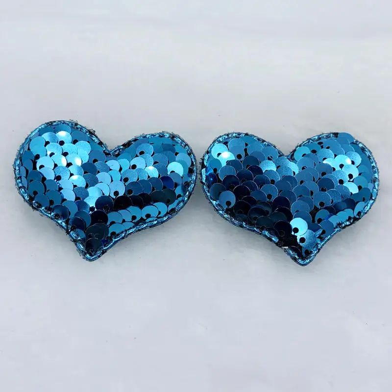 Accessories Sequins Reversible Mermaid Scale Heart Patch Hair Accessories Headdress Decoration Girls DIY Project 41*54mm 10pcs