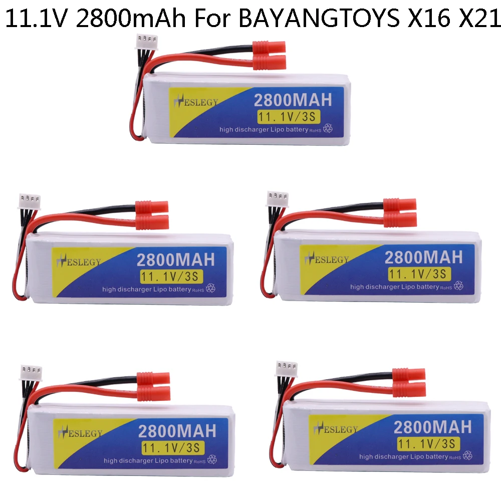 

2200mAh Upgrade 2800mah 11.1V Lipo Battery Banana Plug For BAYANGTOYS X16 X21 X22 RC Quadcopter Spare Parts 11.1 V RC toys parts