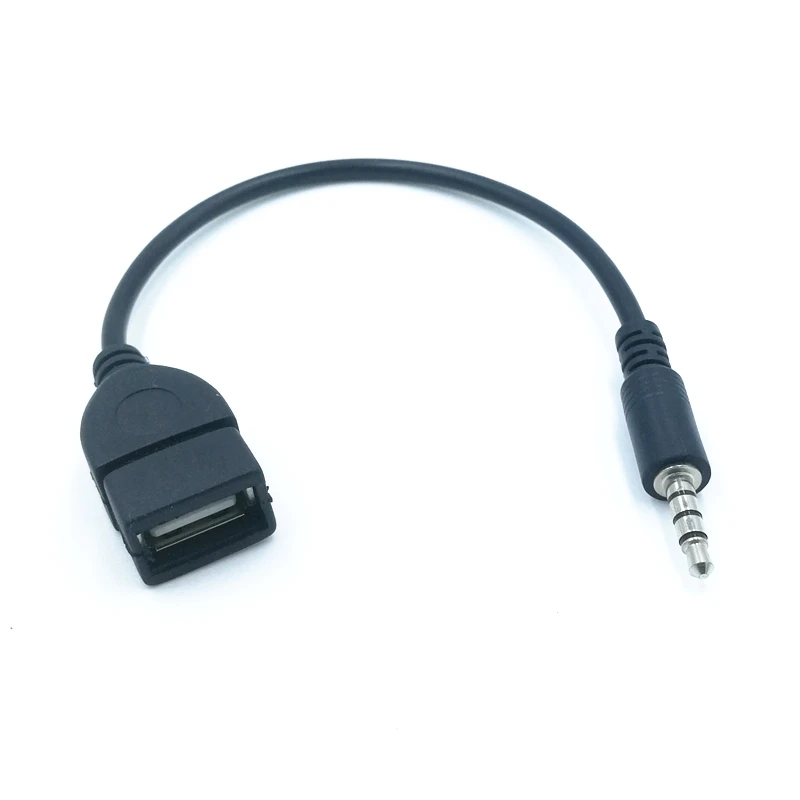 15cm Audio Conversion Line Car AUX Cable A Type OTG Conversion Adapter Female Cable 3.5mm male Audio AUX Jack to USB 2.0 Type