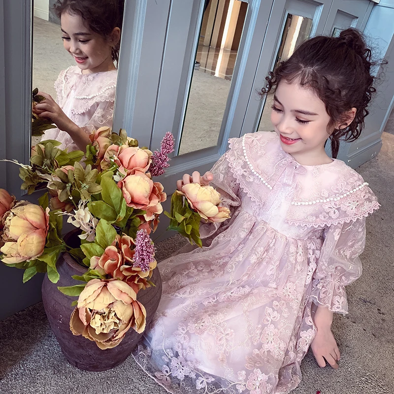 Spring Girls Lace Dress Princess Party Dresses for Kids Elegant Children Clothing Baby Girl Prom Dress for 6 8 10 12 14 Years